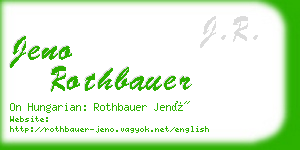 jeno rothbauer business card